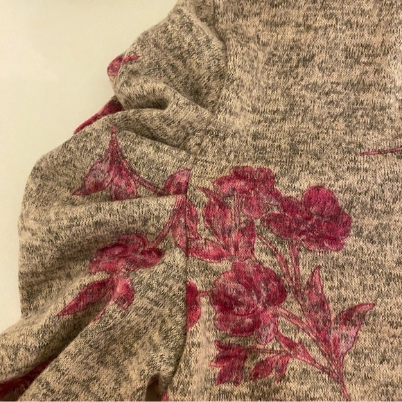 NWOT Girls XL Two Piece Grey Pink Floral Hacci Skirt Cardigan Set - Picture 8 of 15